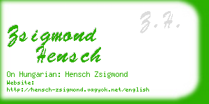 zsigmond hensch business card